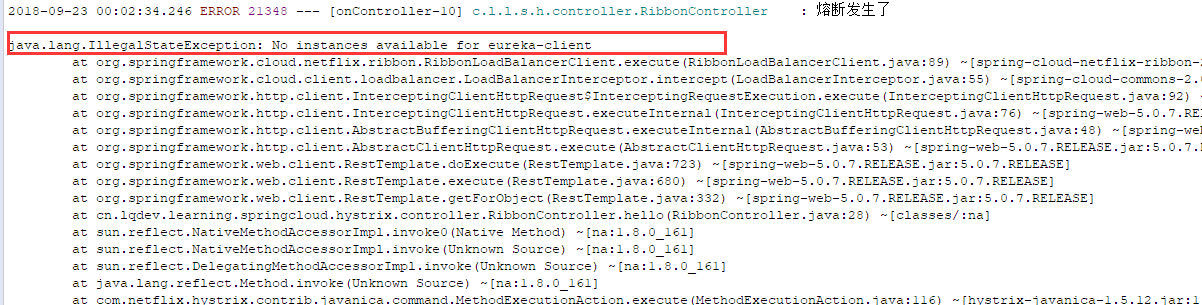 No instances available for eureka-client
