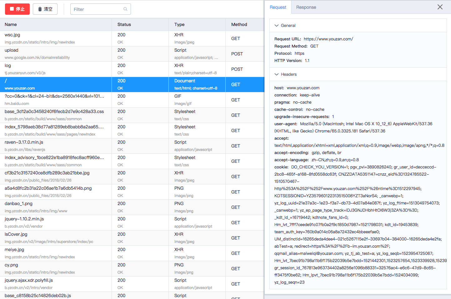 ZanProxy monitor