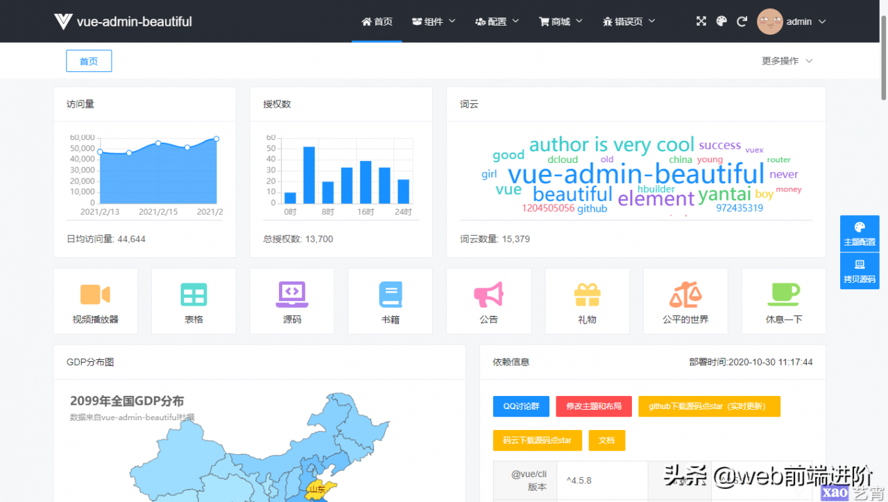 国内首个 vue3.0 antdv 开源Admin管理系统