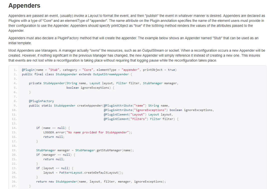 extend appender